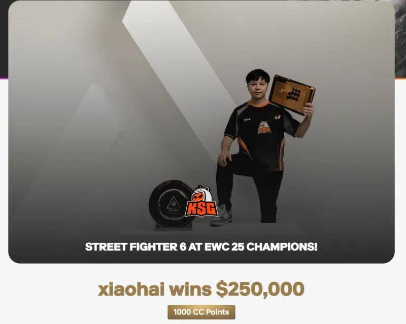 电竞世界(jiè)杯街霸6:Xiaohai逆转夺冠,KSG战队获70万美元