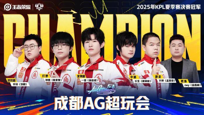 联赛五连冠!成都(dōu)AG超玩(wán)会捧起KPL夏季赛奖杯