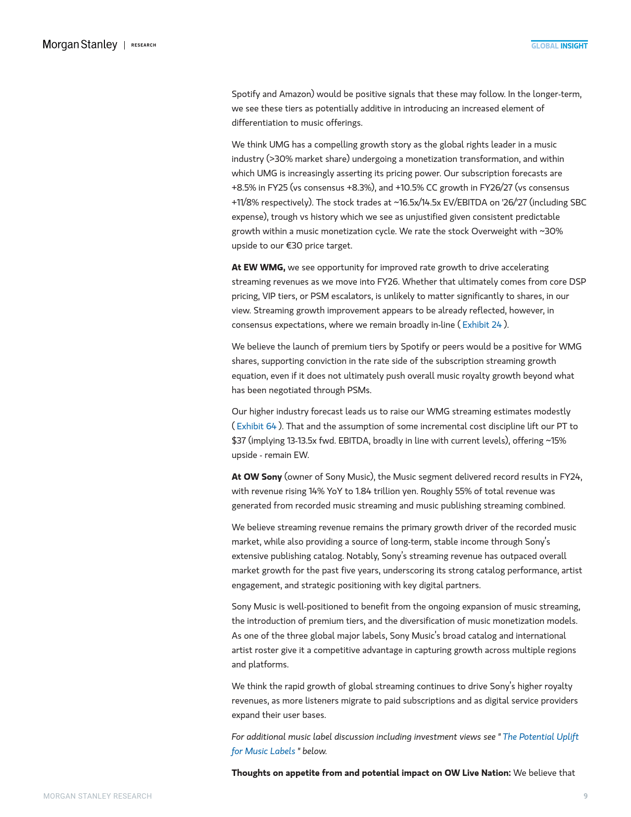 2025年中國(guó)流媒(méi)体音(yīn)乐市场的高端化机遇报告（英文版）-Morgan Stanley
