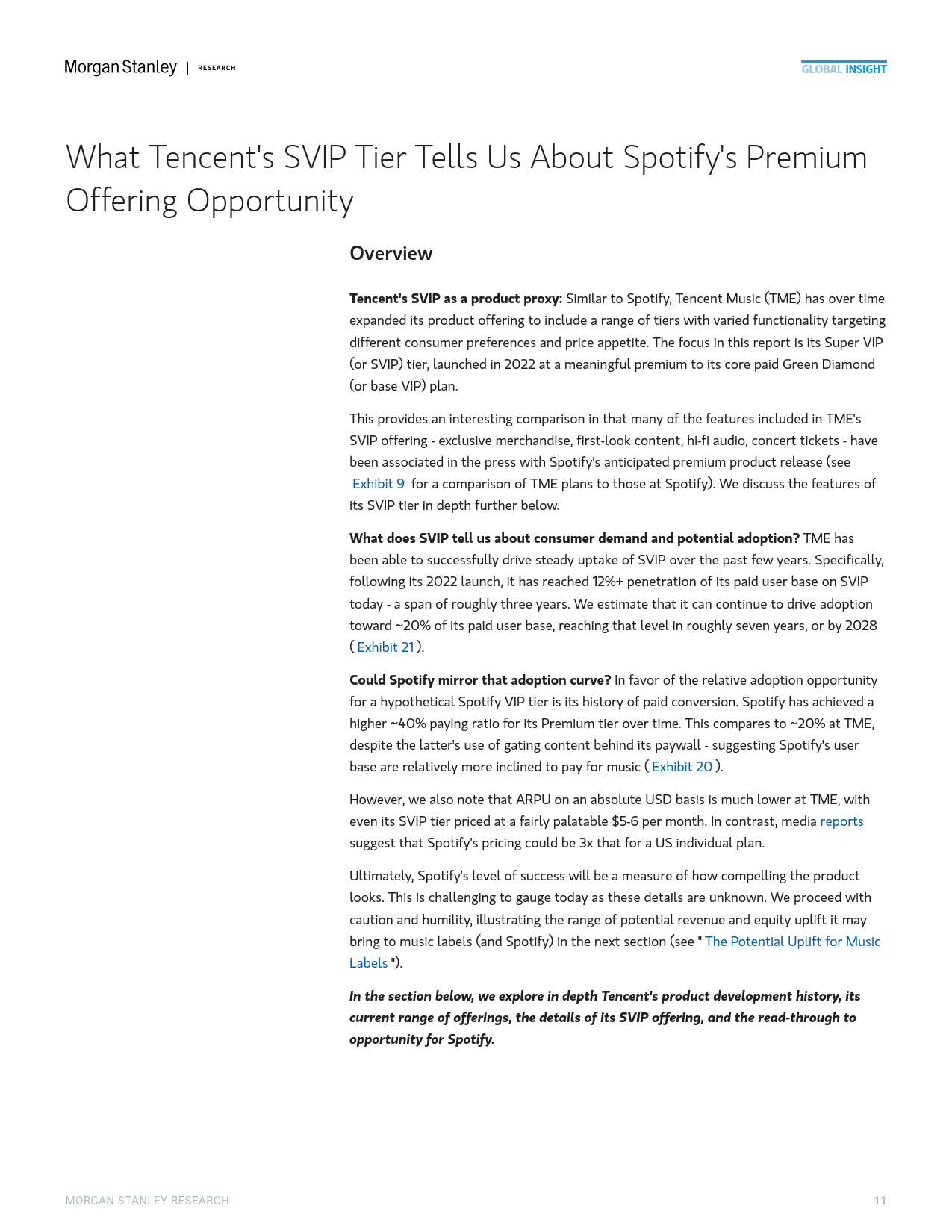 2025年中國(guó)流媒(méi)体音(yīn)乐市场的高端化机遇报告（英文版）-Morgan Stanley