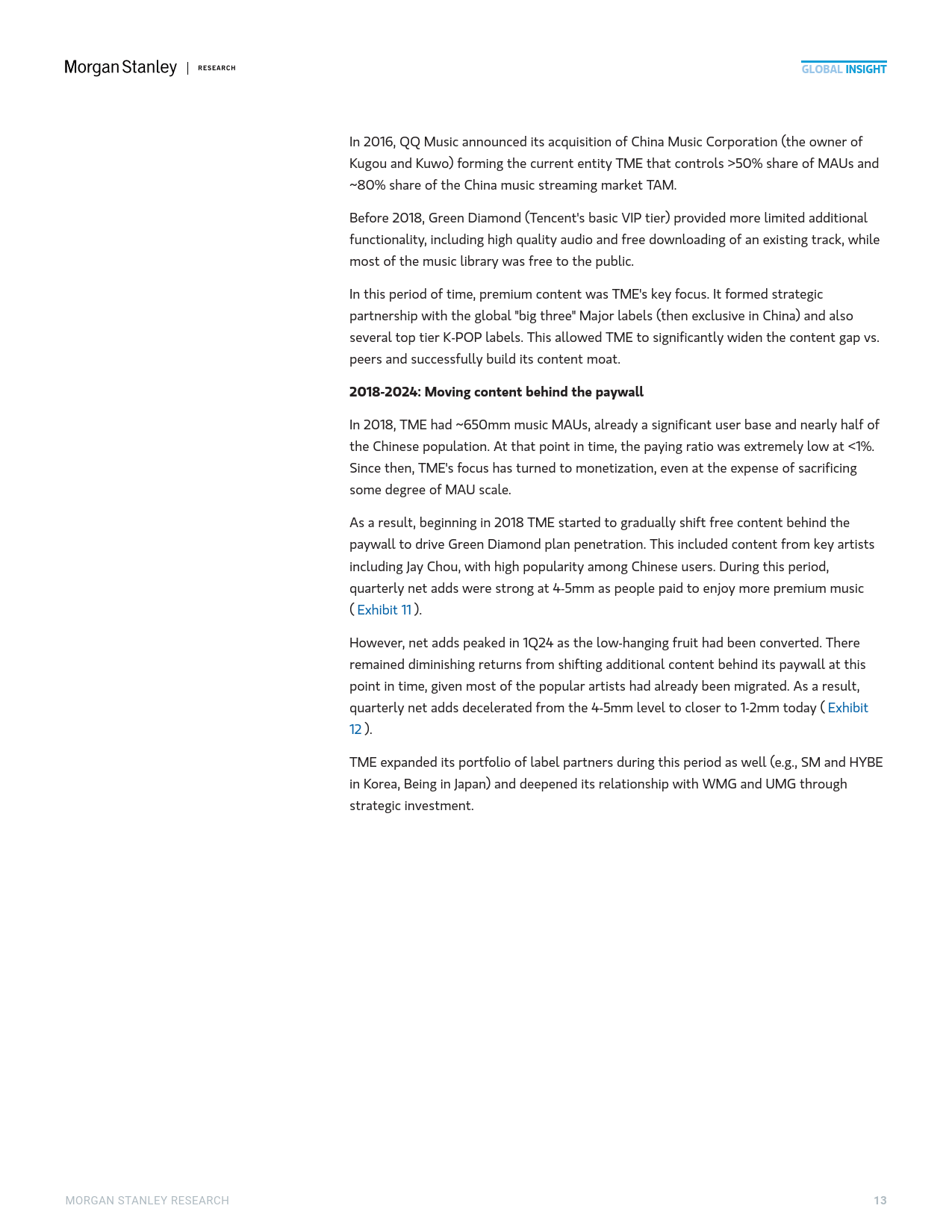 2025年中國(guó)流媒(méi)体音(yīn)乐市场的高端化机遇报告（英文版）-Morgan Stanley
